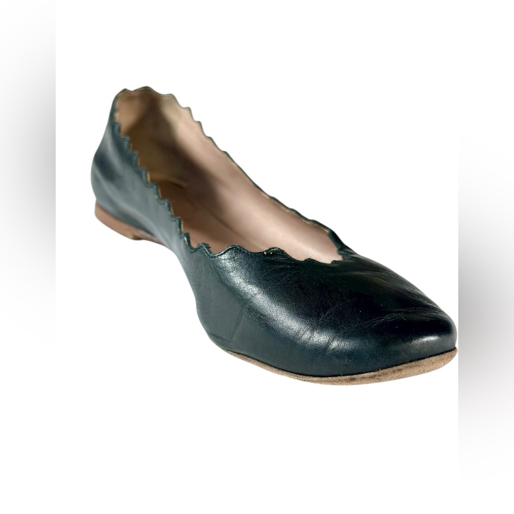 Chloe LAUREN Leather Scalloped Ballet Flats. Made in Italy US 7.5 - Picture 10 of 14